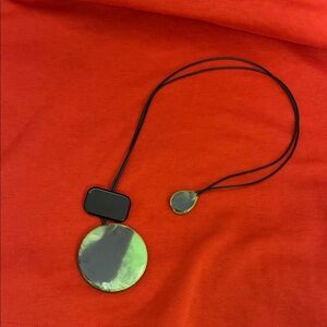 Modern Black and Green Pendant Necklace - Women Accessories